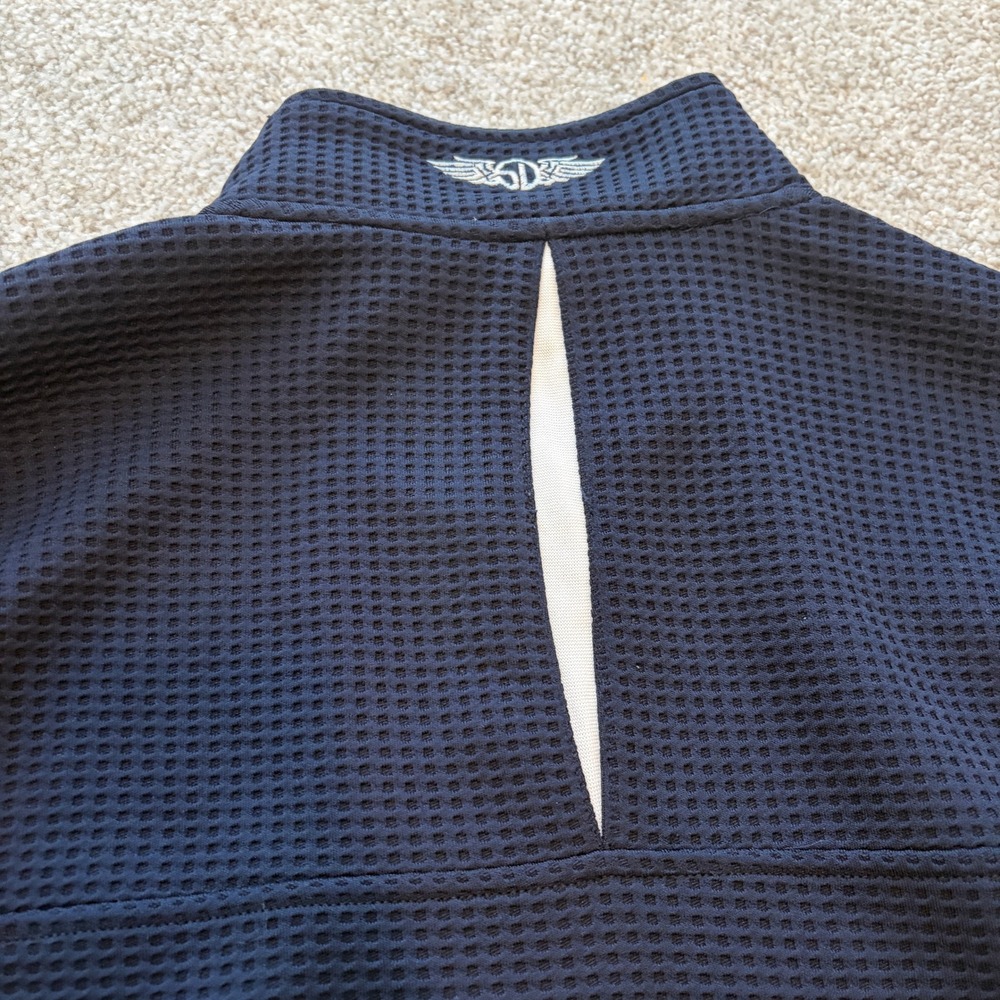 Men's Navy Quarter-Zip Jacket - Picture 9 of 10